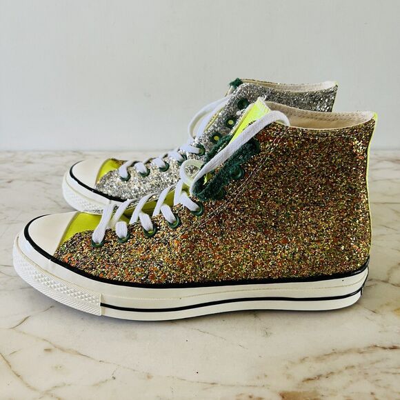 CONVERSE x JW ANDERSON Gold Silver Glitter Chuck 70 High Top - US 10.5 M/12.5 W - Picture 8 of 12